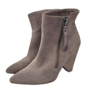 Anthropologie Splendid | NEVA Suede Ankle Boots Booties Taupe Cone Heel